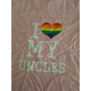 New Girl's 2T Pink Port & Co I Love My Uncles Tee Tshirt Top Cotton Short Sleeve